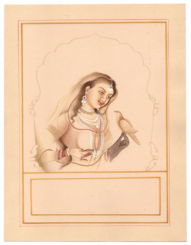 Indian Painting Of Ragini Handmade Rajasthani Miniature Art On Paper 7×9 Inches