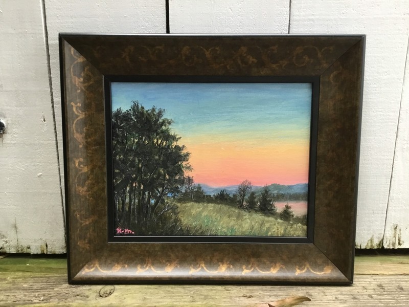 EVENING CALM - original framed 8X10 inch oil landscape painting by K. McDermott gallery