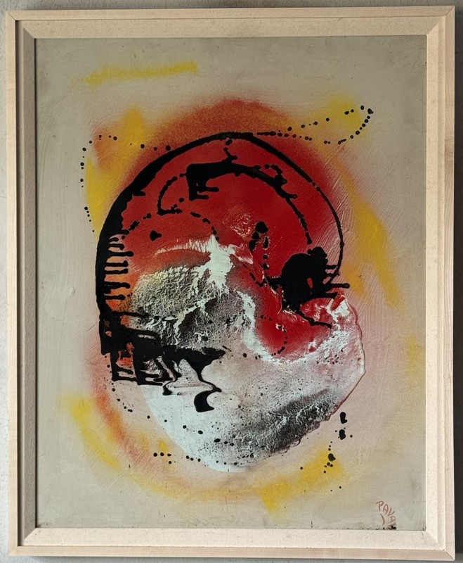 PHILIP KRAN PAVAL VINTAGE MID CENTURY MODERN ABSTRACT OIL PAINTING CUBISM 1950s