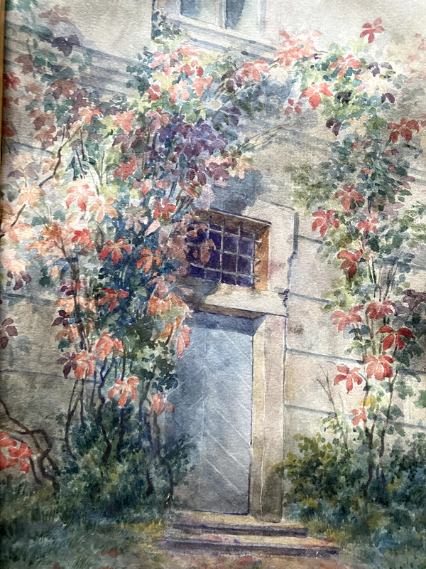 Watercolour Um 6332ftBAUMANN Frame Gate Garden Kletterose Vintage Portal gallery