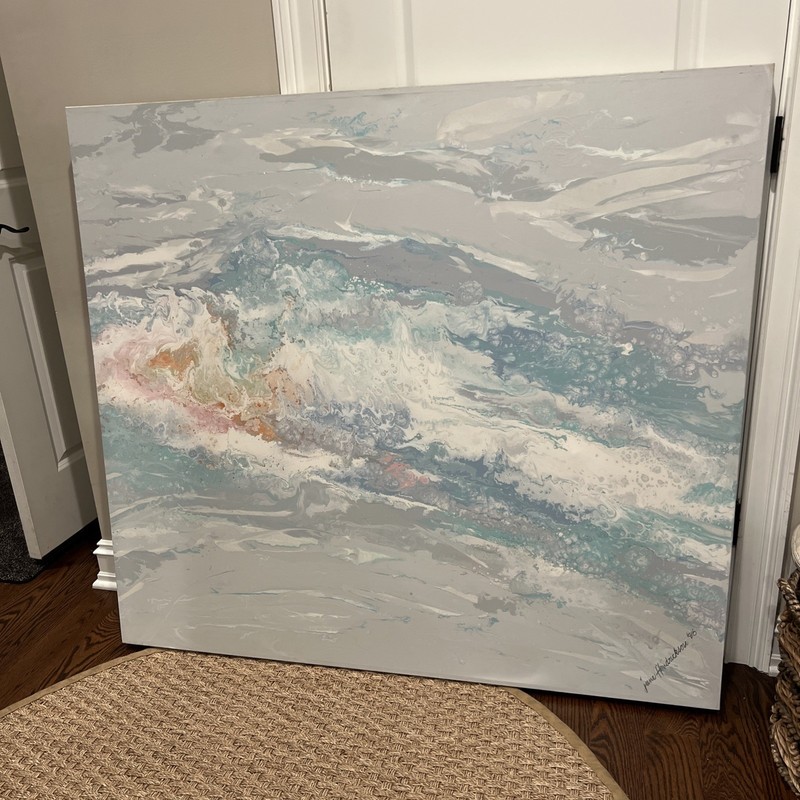 OIL PAINTING ORIGINAL ABSTRACT LISTED ARTIST SIGNED JUNE HENDRICKSON