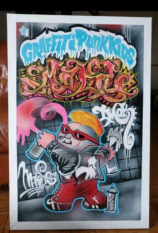 Garbage Pail Kids Canvas Painting – Graffiti Petey Fan Art – 24 X 36 Inches