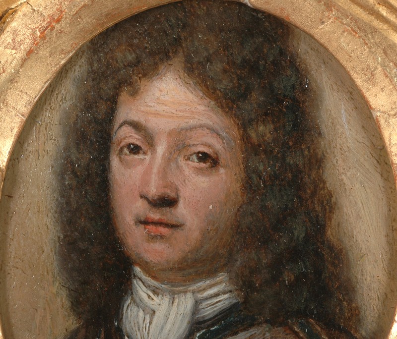 "Portrait of a French prince (?)", oil on copper miniature, ca. 1700 gallery
