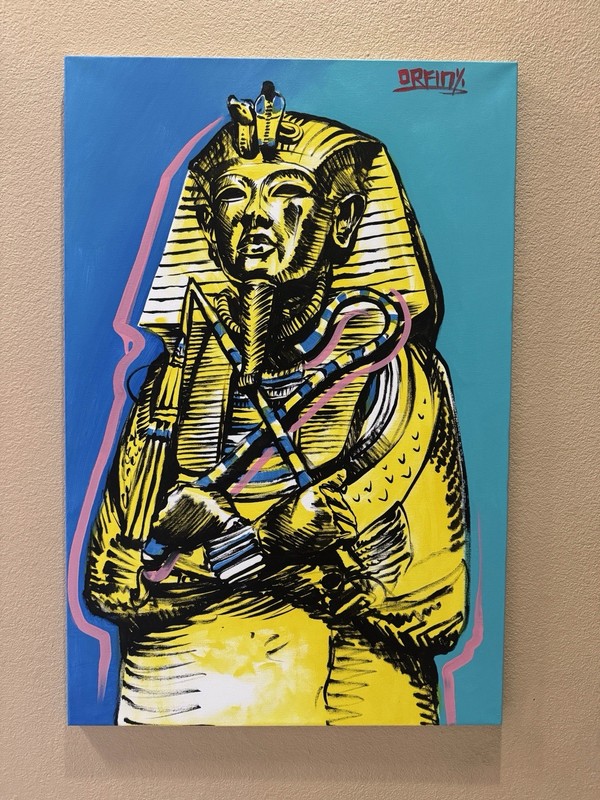 King Tut Hand-Painted Acrylic Portrait: Andy Warhol Inspired Pop Art (2ft x 3ft) gallery