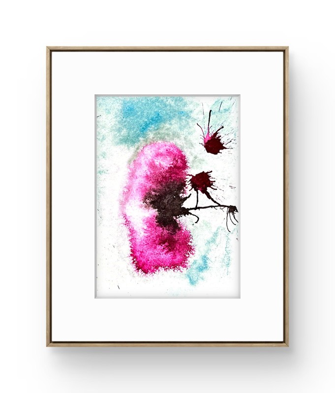 Original Abstract Painting 5×7 Magenta Expressive Wall Art Contemporary Decor