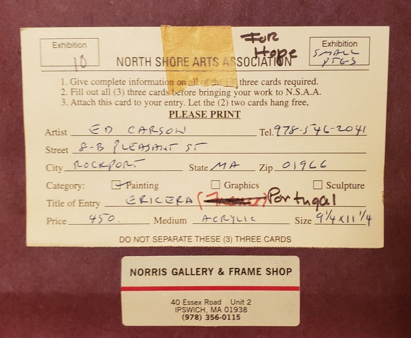 ROCKPORT MA ARTIST ED CARSON NORTH SHORE ARTS ASSOC. ERICEIRA PORTUGAL PAINTING gallery