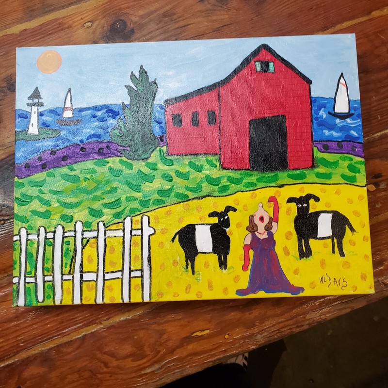 OOAK Original Art «Maine ‘Oreo’ Cows and a Diva» by William Davis