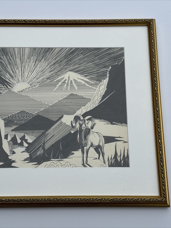 CHARLES PERRY WEIMER PAINTING DRAWING ART DECO ILLUSTRATION 1920'S SUNRISE WILD gallery