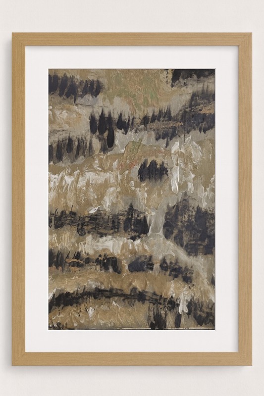 Pine Forest Mist Original Acrylic Painting 9×12 Textured Nature Art Canvas.