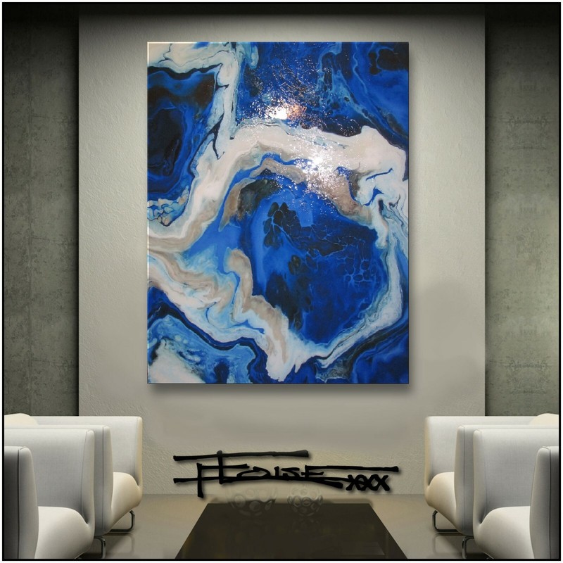 Abstract Painting Modern Canvas Wall Art Large Resin Coated Framed US ELOISExxx
