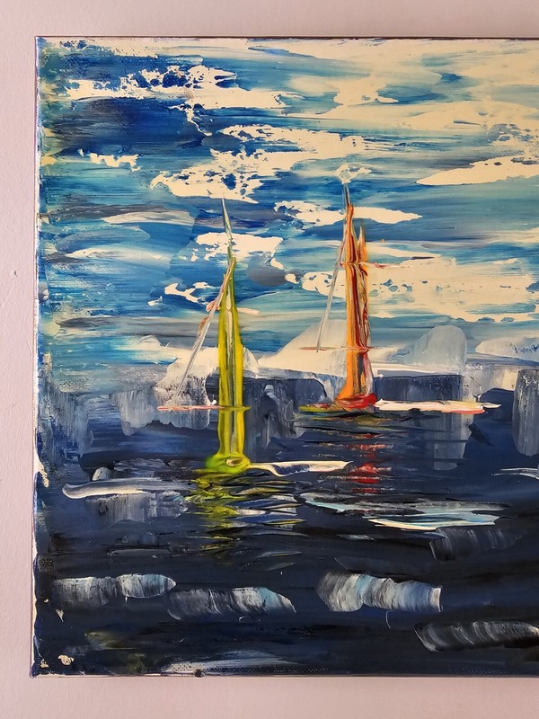 Original Signed Alexander Pascovici Painting 14x11 Impressionist Ocean Art gallery