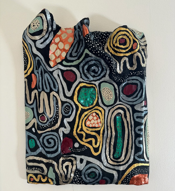 Original 3D abstract art Sculpted Painting Acrylic, Wire and Plaster on Canvas