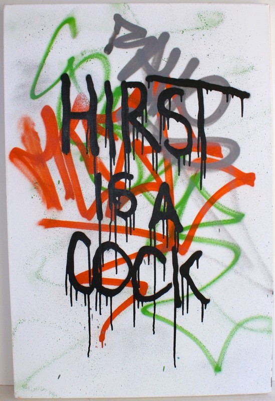 CARTRAIN MIXED MEDIA PAINTING ON CANVAS 2010 SIGNED FAMOUS BRITISH POP URBAN ART
