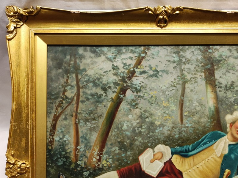 MANNER OF ALBERT DRINKWATER, ROMANTIC VICTORIAN ERA ORIGINAL CANVAS OIL PAINTING gallery