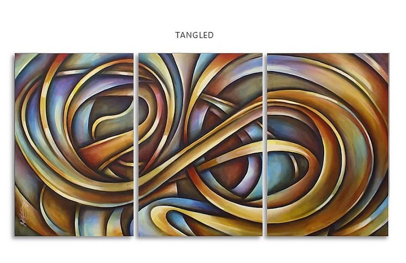 decorative wall art large original Michael Lang painting flowing image movement