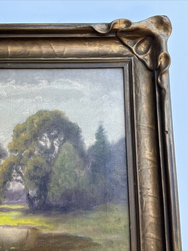 ANTIQUE EARLY CALIFORNIA LANDSCAPE PAINTING 1910 CARL DAHLGREN LISTED FAMOUS OIL gallery