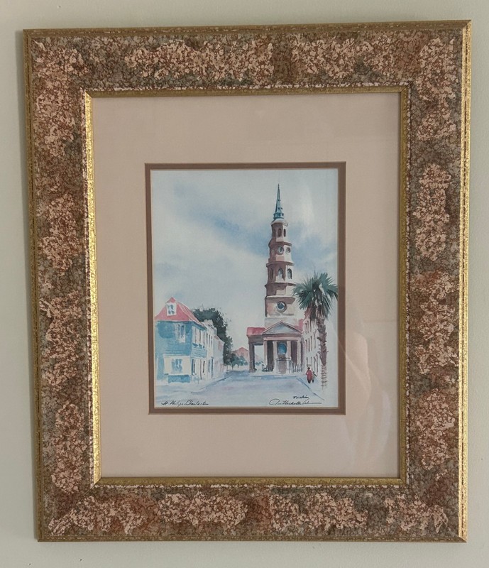 St. Philips Charleston, Charleston, SC Framed Signed ANN NICHOLLS WILLIAMS NICKI