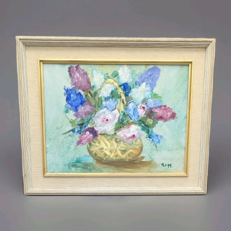 Impressionist Floral Oil Painting Signed Floral Vintage Still Life 16.4 X 20.5″