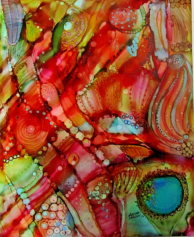 Original Painting 8×10″ abstract multi colored by Lynne Kohler