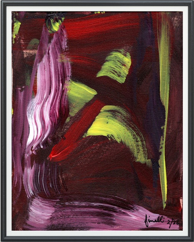 FINELLI ORIGINAL Acryllic Painting High Art Modern Collectible 11×14 COA G8C