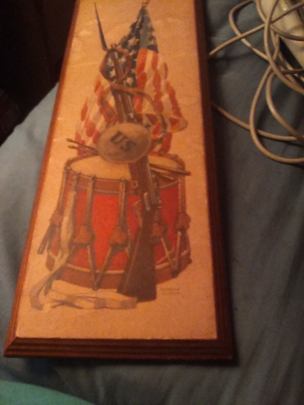FREDERICK ELMIGER MILITARY PAINTING 3 X 12 NO FRAME