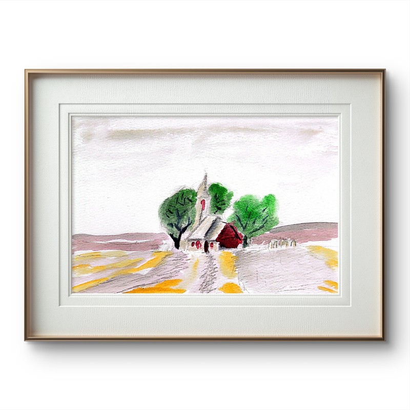 Contemporary Landscape Expressionist Original Painting Watercolor 5x7 gallery