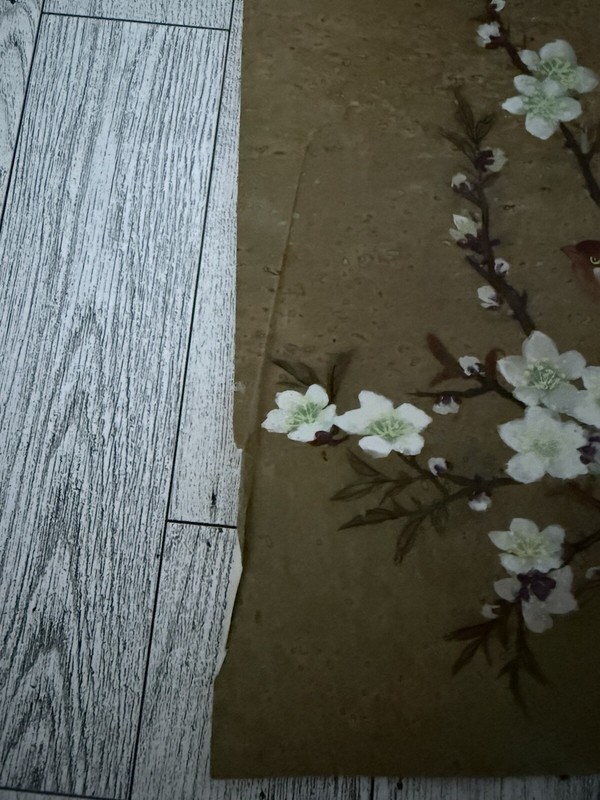 Vintage Japanese Or Chinese Painting "Bird on Blossoms" Artist Signed gallery