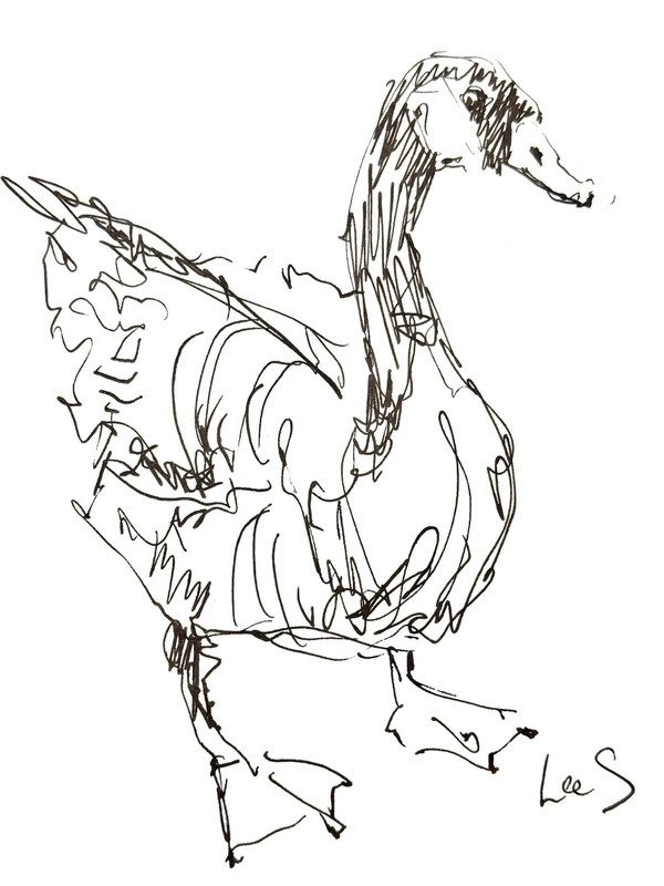 Original Abstract Expressive 9X12 Goose Paper Ink Modern Handmade Signed 14 gallery