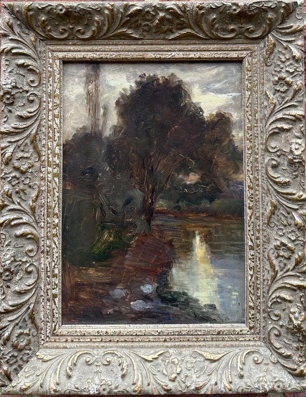 Attributed To Thomas Millie Dow : Raith Lake , Oil On Board , Circa 1880
