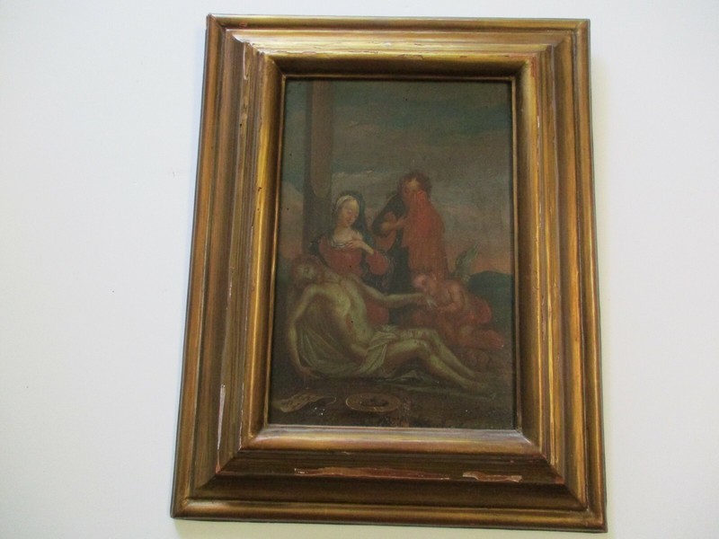 ANTIQUE 18TH CENTURY OIL PAINTING RELIGIOUS ICON JESUS PORTRAIT ESTATE HEIRLOOM