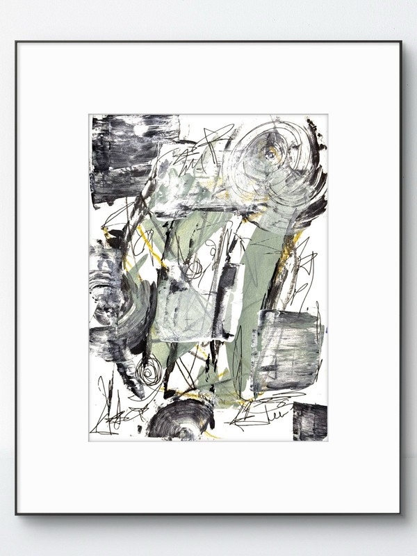 Original Abstract 9×12 Paper Ink Handmade Signed Fine Wall Art Decor 22
