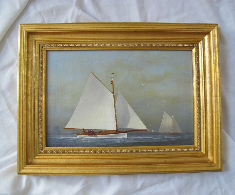 Vernon George Broe Maritime Painting oil on panel «GENTLE SAILING» USA