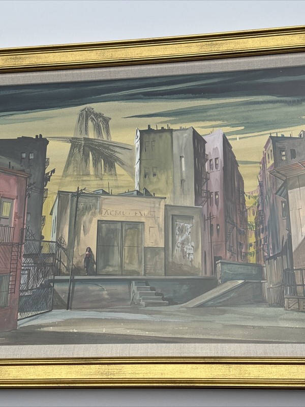 PAINTING ILLUSTRATION URBAN NIGHT MID CENTURY WEST SIDE STORY CITYSCAPE WOMAN gallery