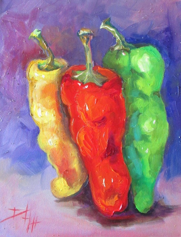 Delilah Original jalapeno peppers vibrant colorful kitchen decor oil garden