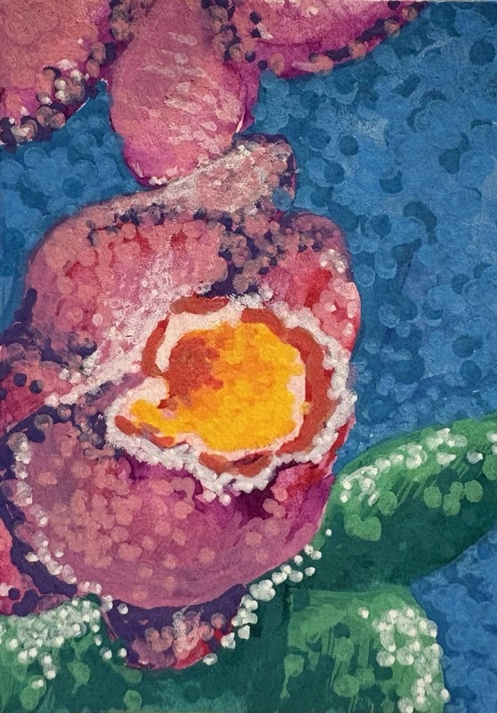 ACEO Pointed Purple Orchids Abstract Floral Orchid Print, Unframed Portrait
