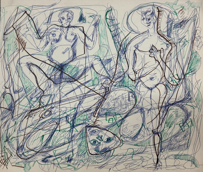 Rolph Scarlett (1889-1984) Ink and Gouache on Paper Abstract Modernist Painting