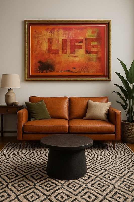 Large Framed Abstract Wall Mirrored Art "LIFE" - The Wrinkles of Life gallery