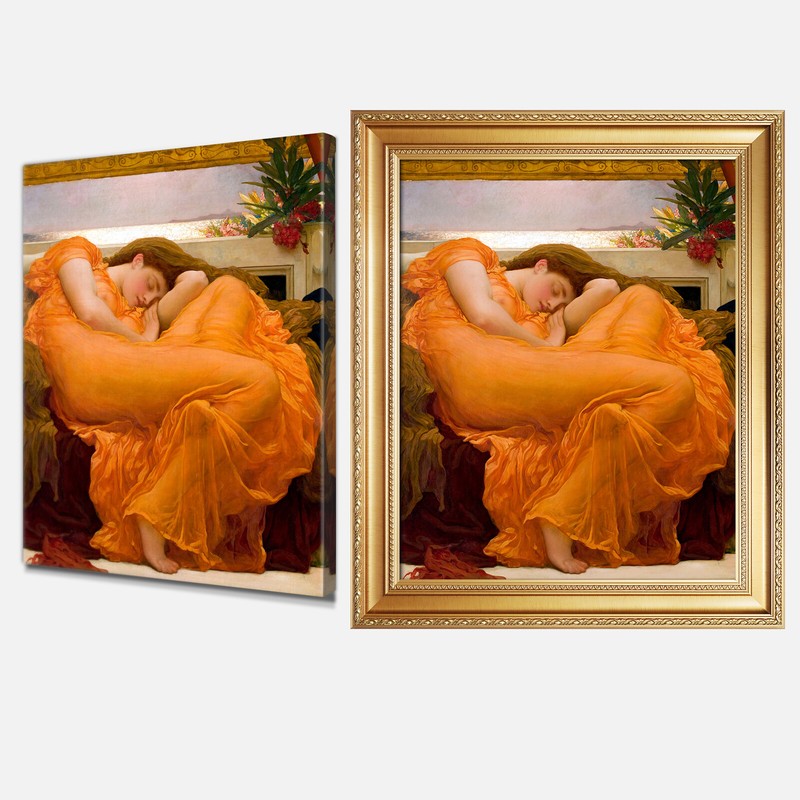 DecorArts Flaming June by Frederic Leighton Giclee Prints Framed Canvas Wall Art