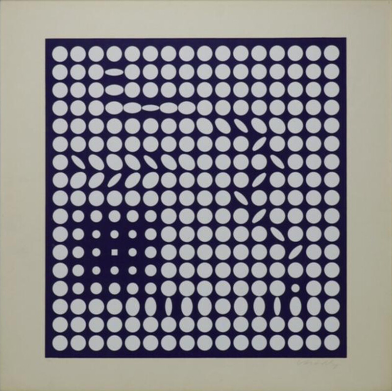 VICTOR VASARELY (1906–1997). Original Serigraph. Hand signed, 13/50. NO Framed.