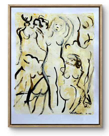 Abstract Art «Tea Time» Original Acrylic 15×20 Painting on Gallery Paper
