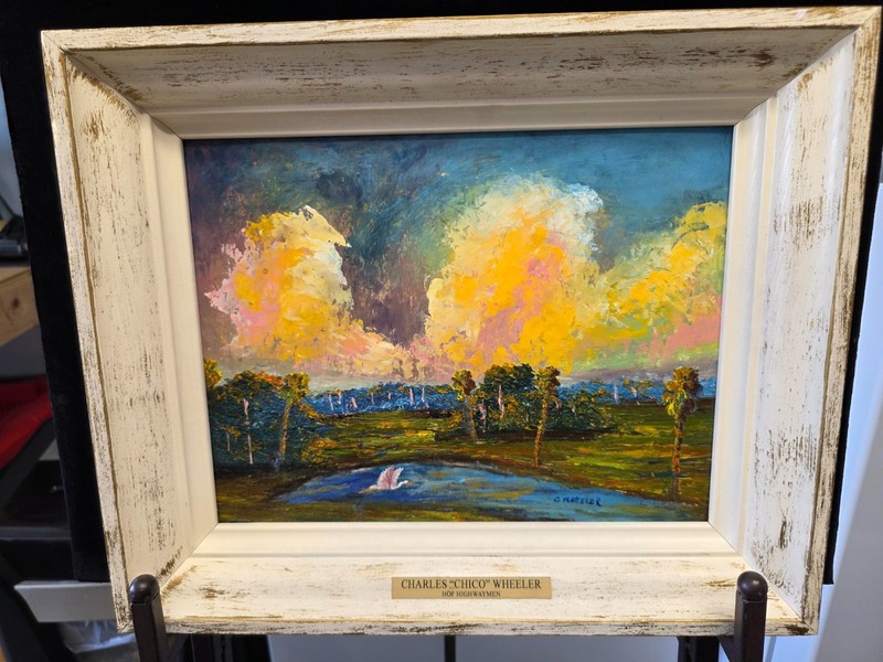 CHICO WHEELER (D.) SIGNED OIL PAINTING X 2 CANVAS HOF HIGHWAYMEN COA