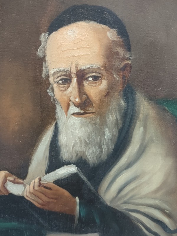 "Portait Of Rabbi" Original Jewish-Dutch Signed Oil On Canvas gallery