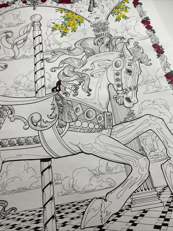 Carousel 🎠 Horse Doodle Art 🖼️ With Markers cylinders gallery