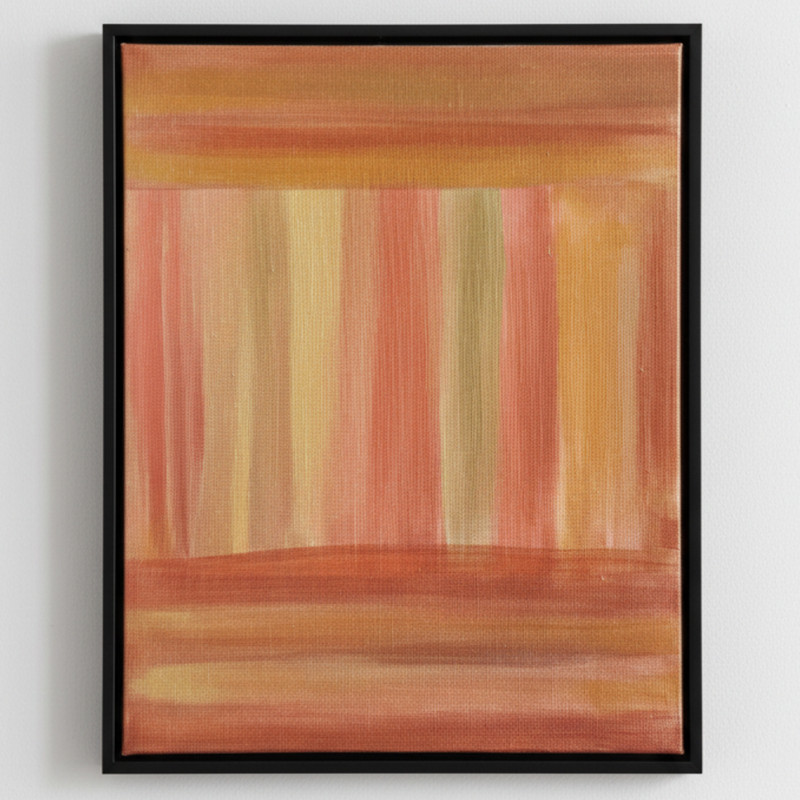 Original Abstract Acrylic Art Painting «Metal Brights» Signed Canvas 11×14
