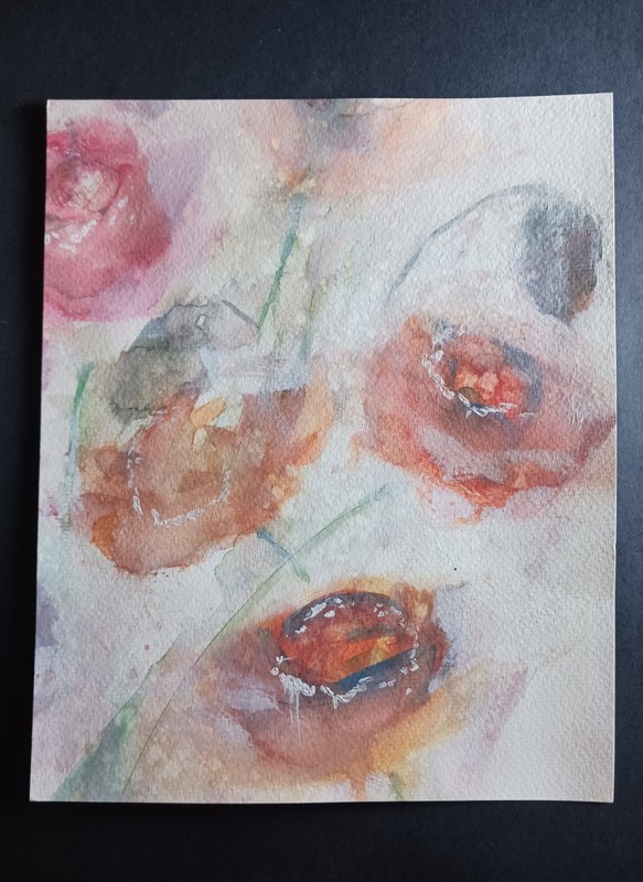 Lisa Kaiser Signed Original Flower Watercolor Painting 8x10 gallery