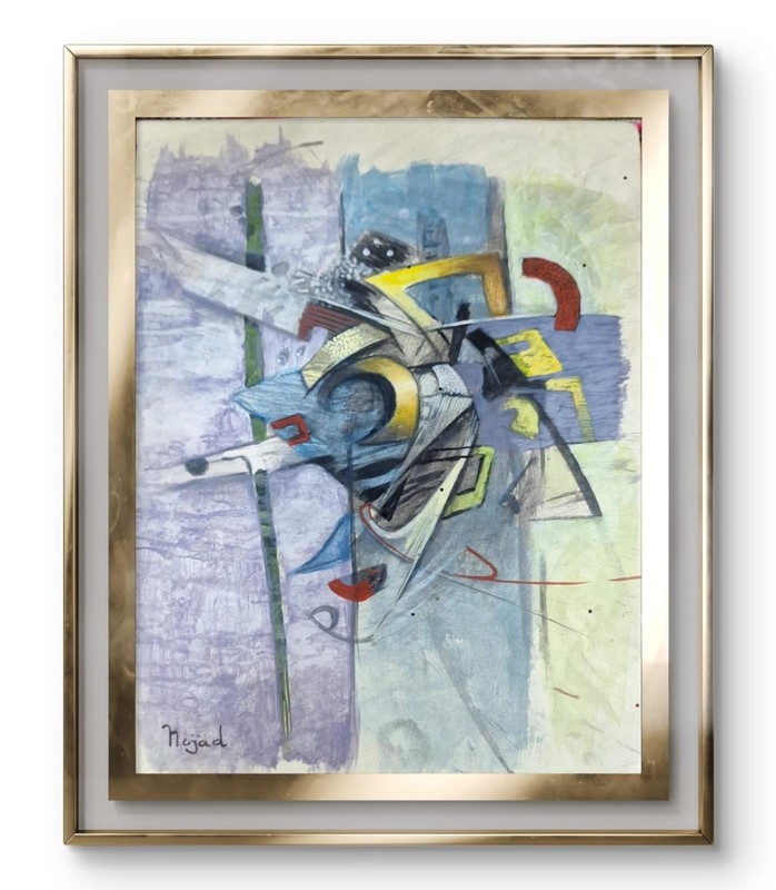 Melih Devrim Nejad – Abstract Turkish Art – Signed Gouache – 1970s