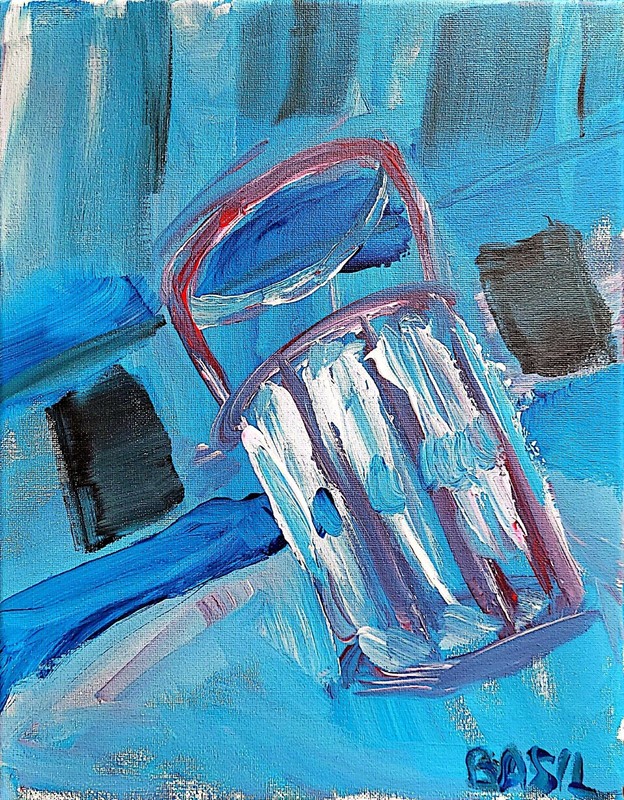 Musicians' Drinking Glass Neo Expressionism Original Artwork on Canvas gallery