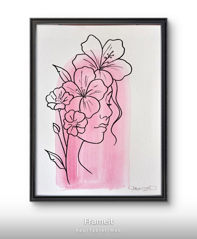 Original Feminine Hibiscus Painting By Alannah Dyer- Acrylic 9×12 in Beautiful