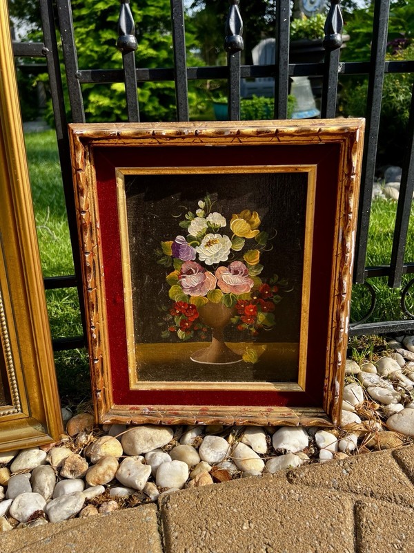 Mid Century Oil On Canvas By Impressionist Painter L. Ruggeri Bouquet Of Flowers gallery