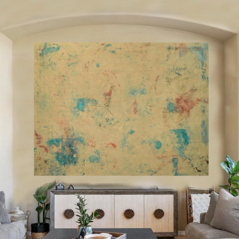 Mark Little Original Giant Canvas Painting 84”X62” (7 Foot) Abstract Modern XL